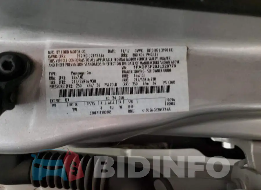 1FADP3F20JL220770 Photo# 12