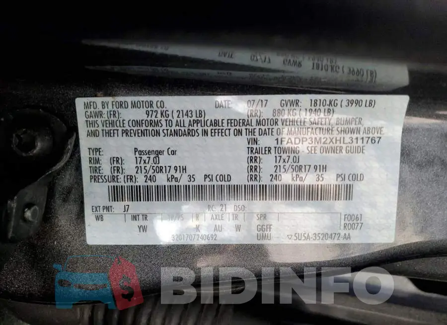 1FADP3M2XHL311767 Photo# 12