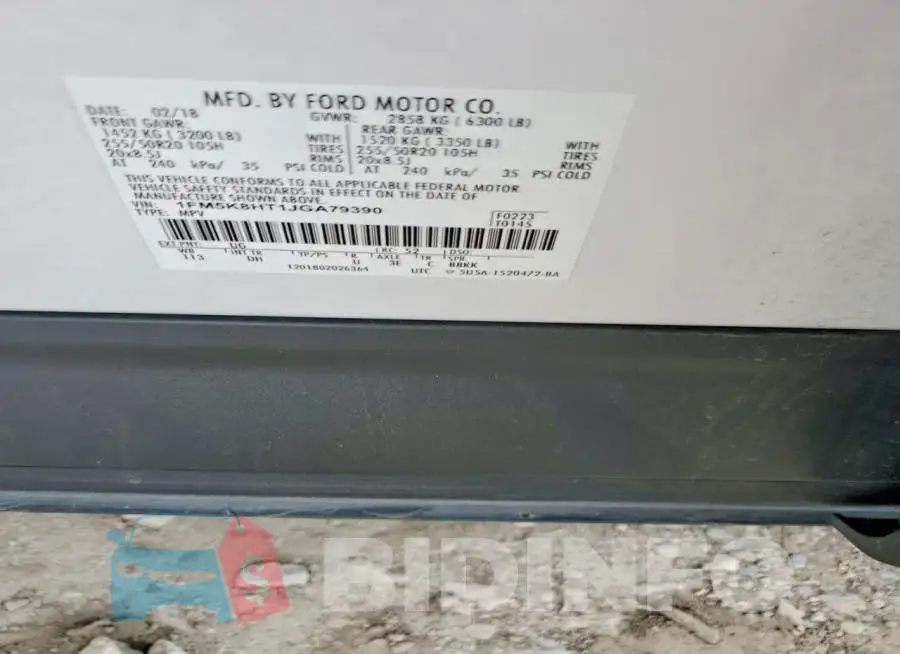 1FM5K8HT1JGA79390 Photo# 12