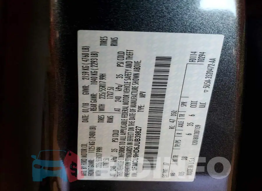 1FMCU9HD6JUB39827 Photo# 13