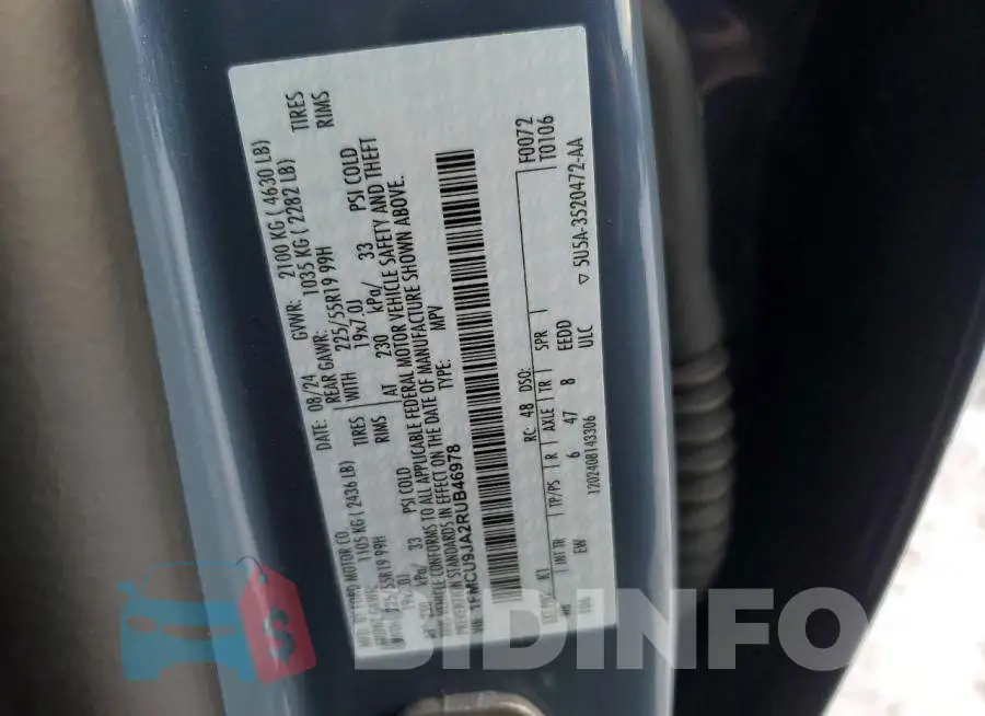 1FMCU9JA2RUB46978 Photo# 13