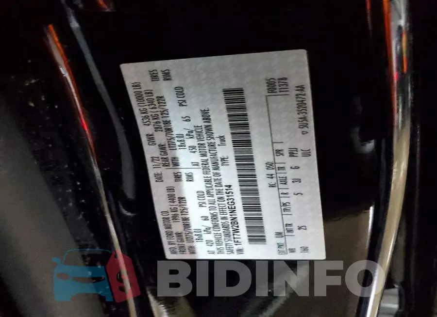 1FT7W2BN1NEG31514 Photo# 12