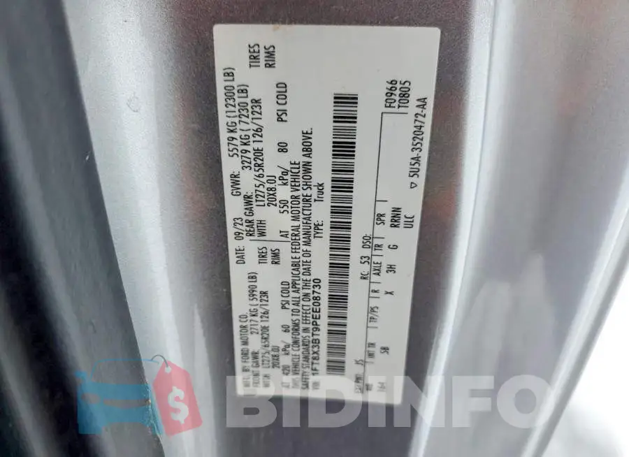 1FT8X3BT9PEE08730 Photo# 13