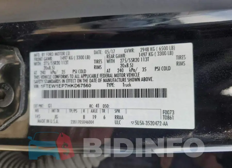 1FTEW1EP7HKD67560 Photo# 12