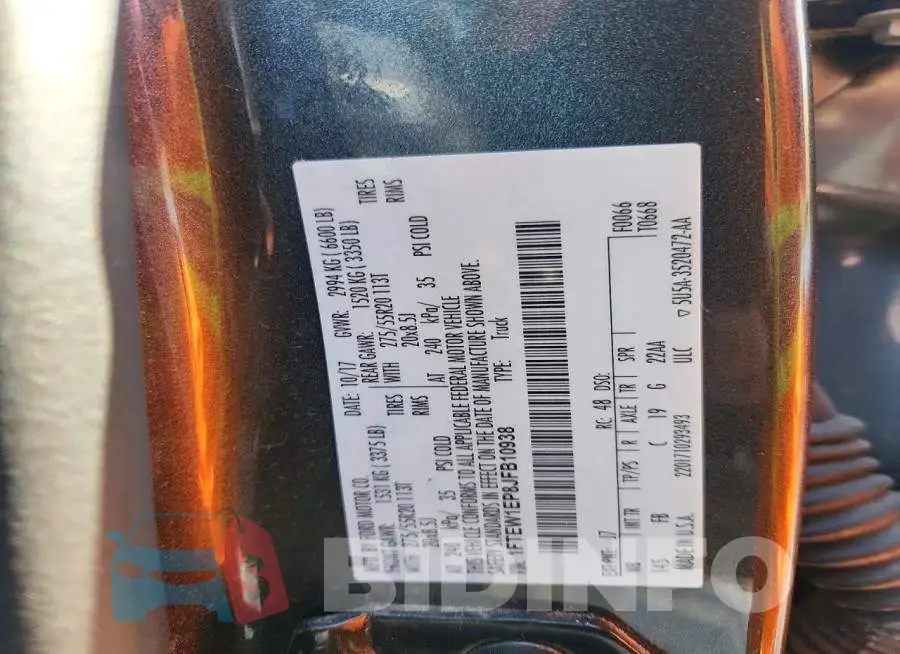 1FTEW1EP8JFB10938 Photo# 13