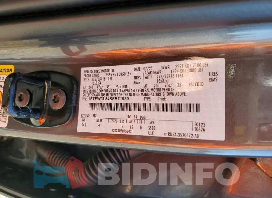 1FTFW3L84SFB71930 Photo# 12