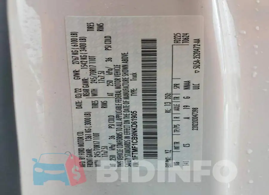 1FTMF1CB9NKD61905 Photo# 12