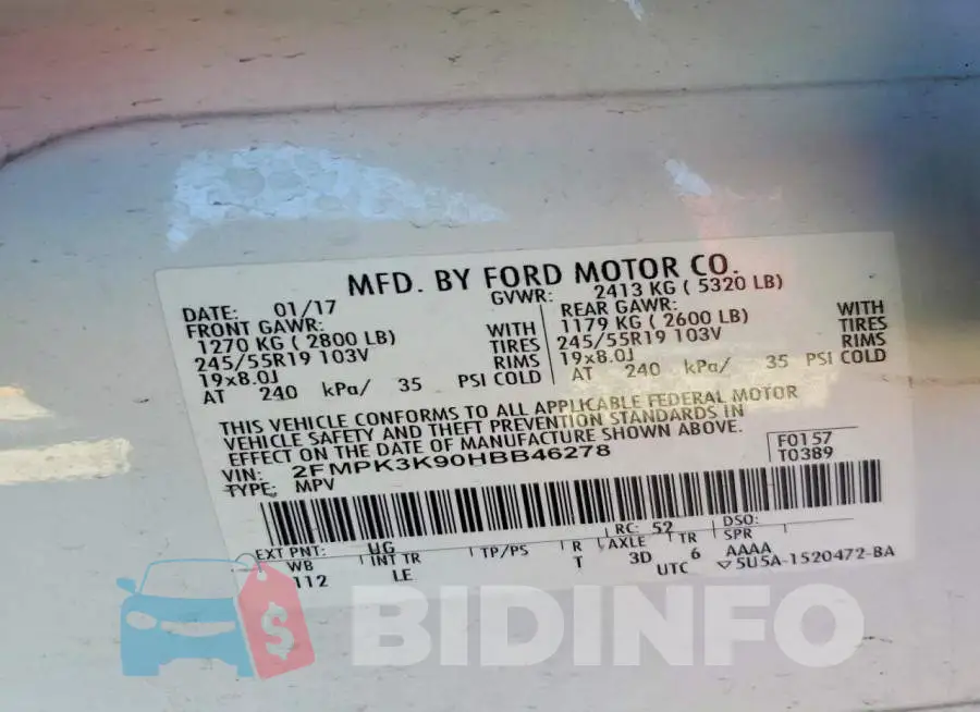 2FMPK3K90HBB46278 Photo# 13