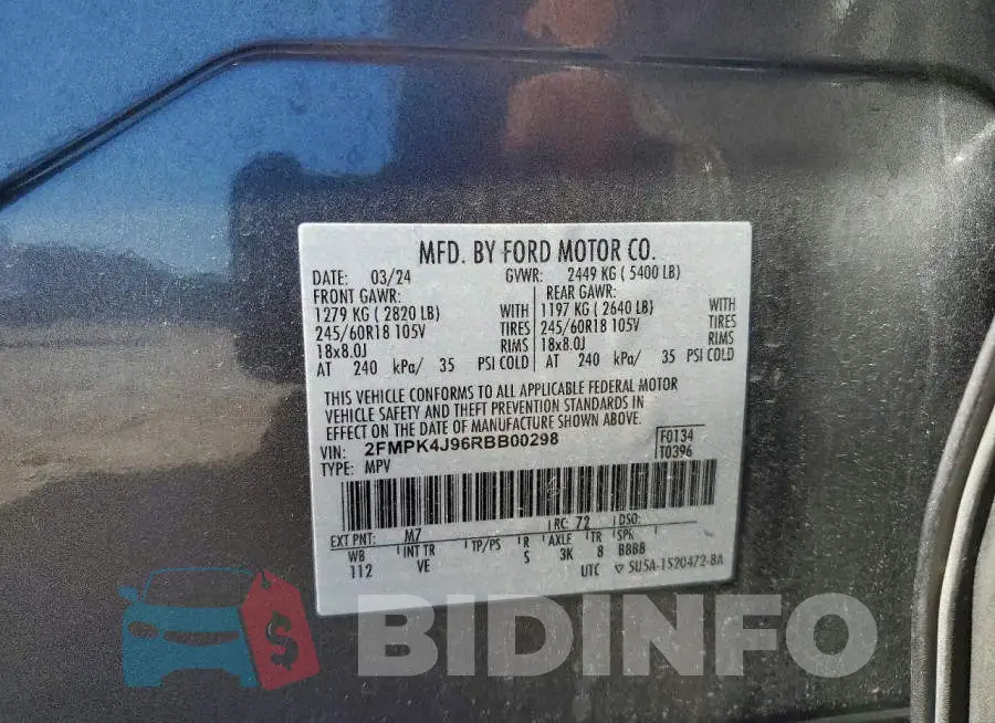 2FMPK4J96RBB00298 Photo# 13