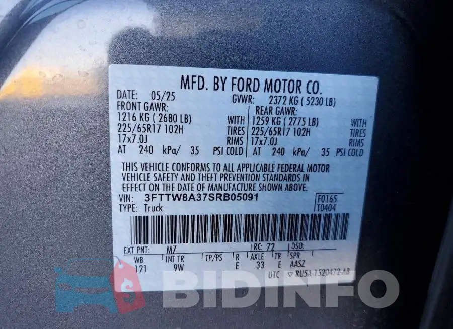 3FTTW8A37SRB05091 Photo# 12