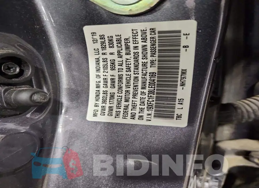 19XFC1F38LE004169 Photo# 12