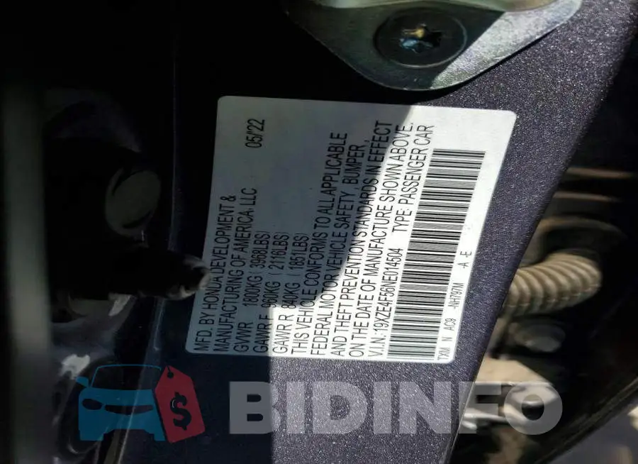 19XZE4F56NE014504 Photo# 12