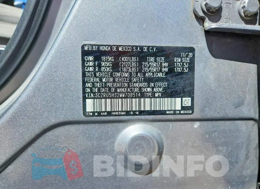 3CZRU5H32MM708514 Photo# 13
