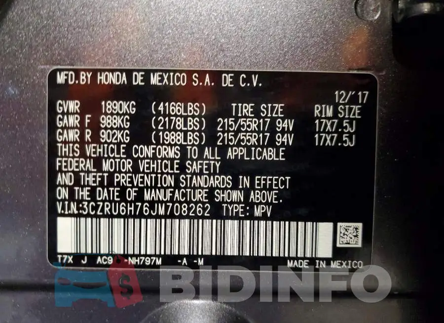 3CZRU6H76JM708262 Photo# 13