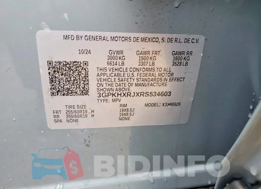 3GPKHXRJXRS534603 Photo# 13