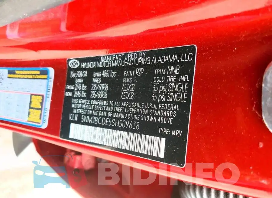 5NMJBCDE5SH509638 Photo# 13