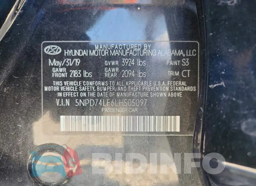 5NPD74LF6LH505097 Photo# 13