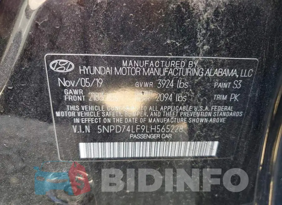 5NPD74LF9LH565228 Photo# 12