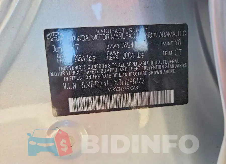 5NPD74LFXJH238172 Photo# 12