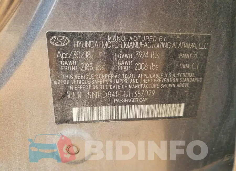 5NPD84LF1JH357029 Photo# 12