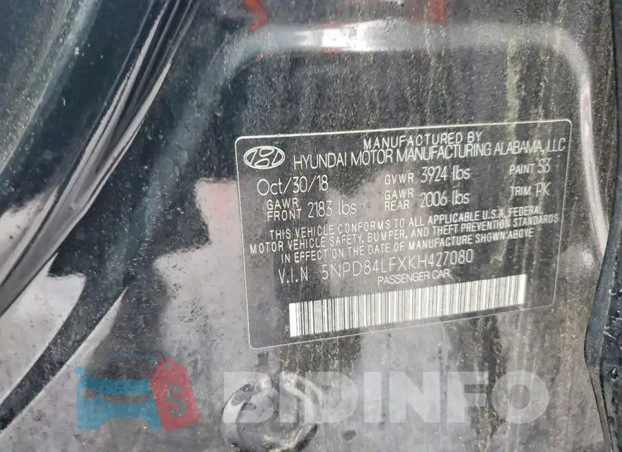 5NPD84LFXKH427080 Photo# 12