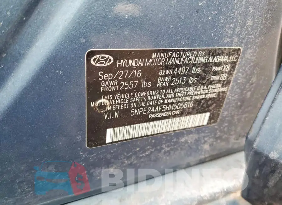 5NPE24AF5HH505816 Photo# 12