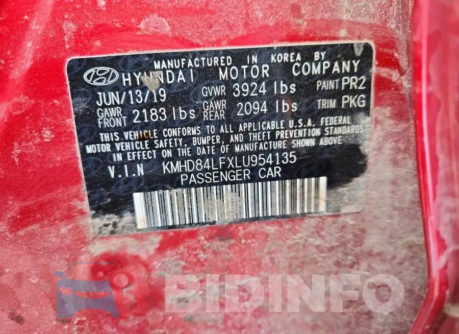 KMHD84LFXLU954135 Photo# 13