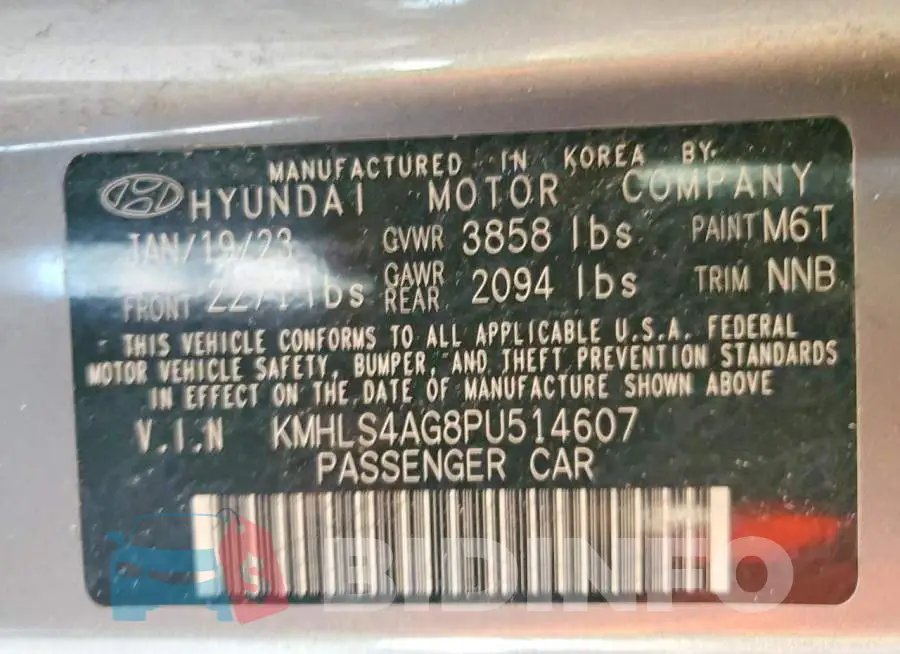 KMHLS4AG8PU514607 Photo# 12
