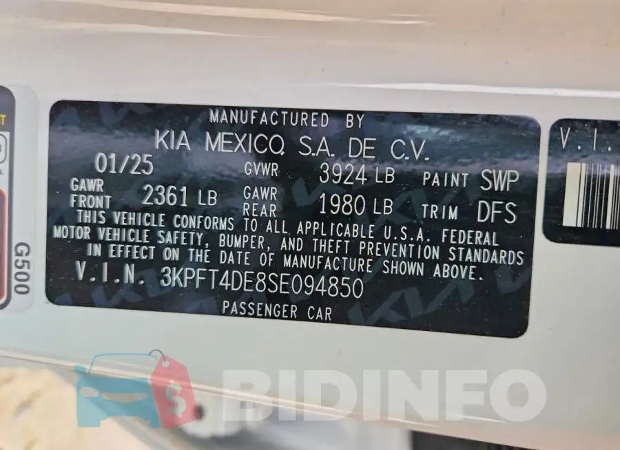 3KPFT4DE8SE094850 Photo# 12