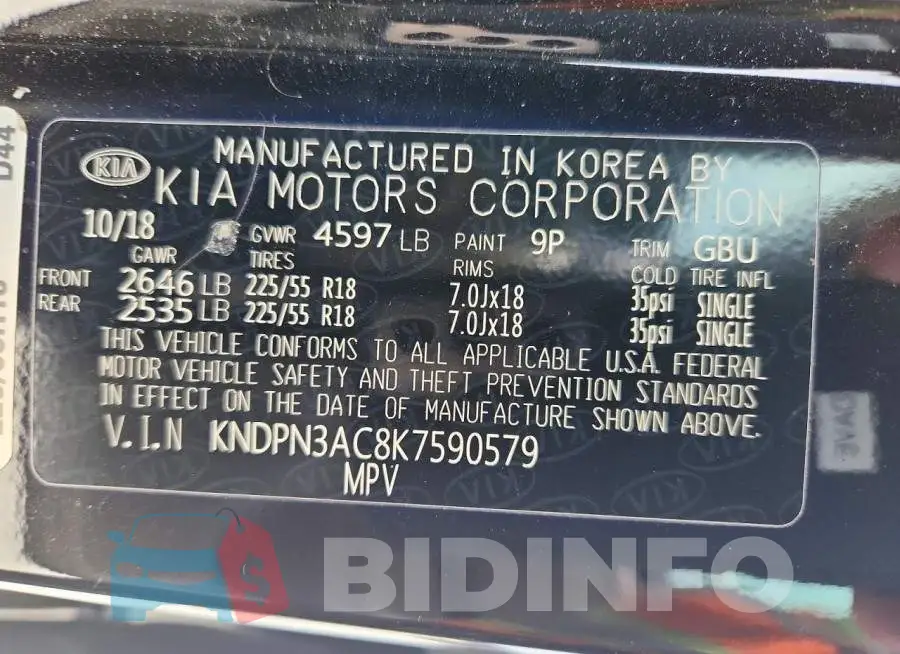 KNDPN3AC8K7590579 Photo# 12