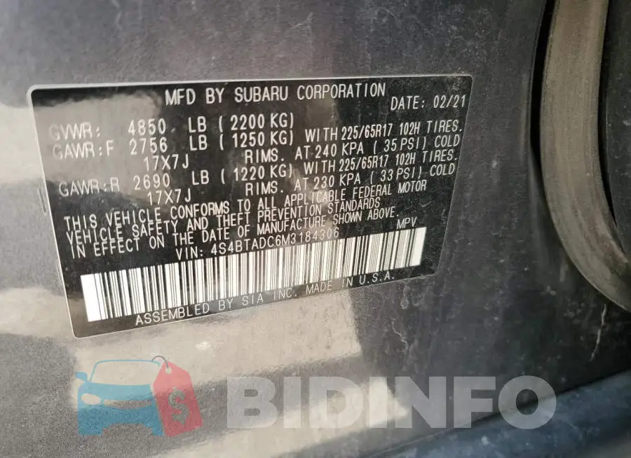 4S4BTADC6M3184306 Photo# 13