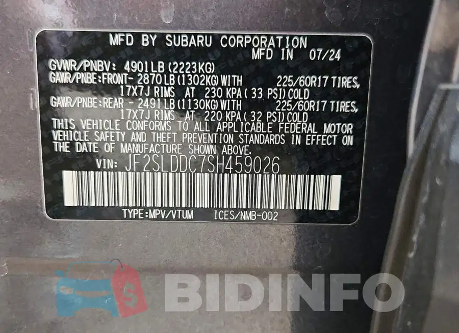 JF2SLDDC7SH459026 Photo# 14