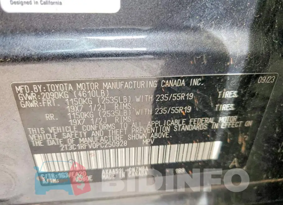2T3C1RFV0PC250928 Photo# 14