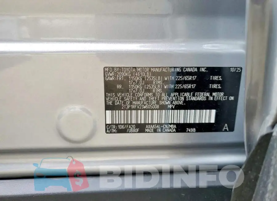 2T3P1RFV2SW605008 Photo# 12