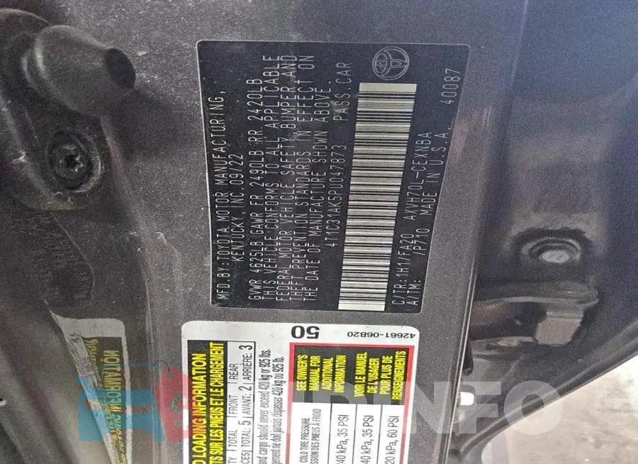 4T1C31AK5PU047873 Photo# 12