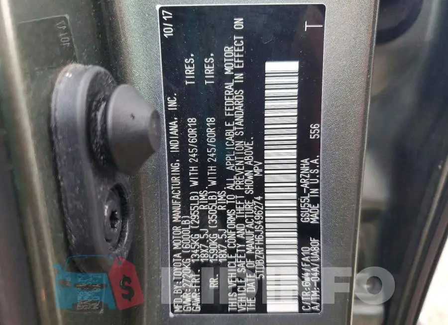 5TDBZRFH6JS496274 Photo# 13