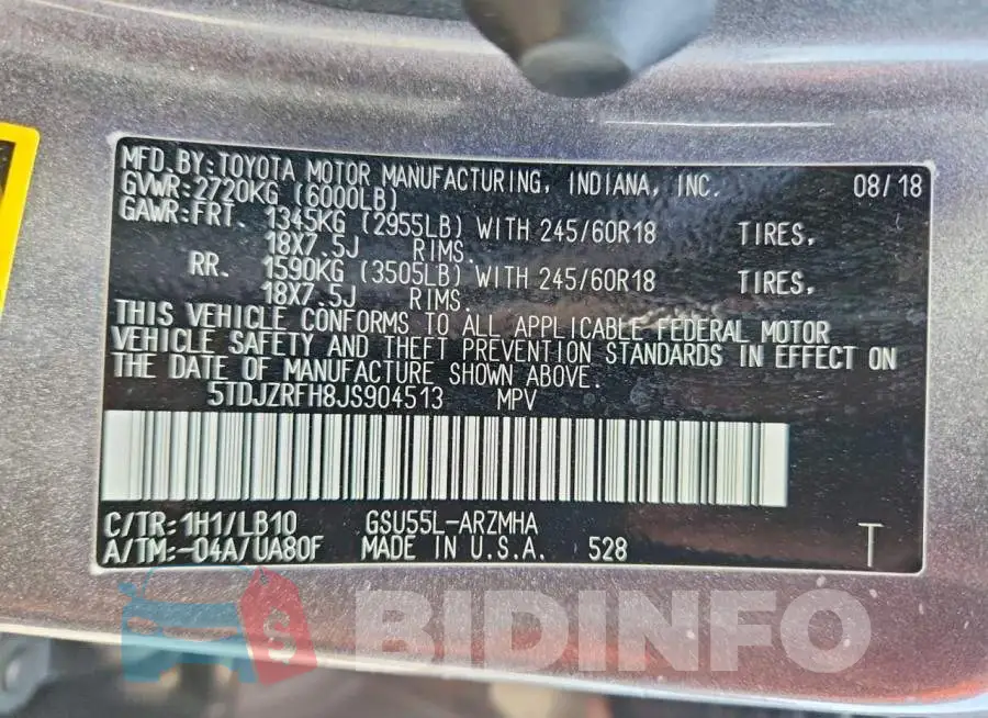 5TDJZRFH8JS904513 Photo# 13