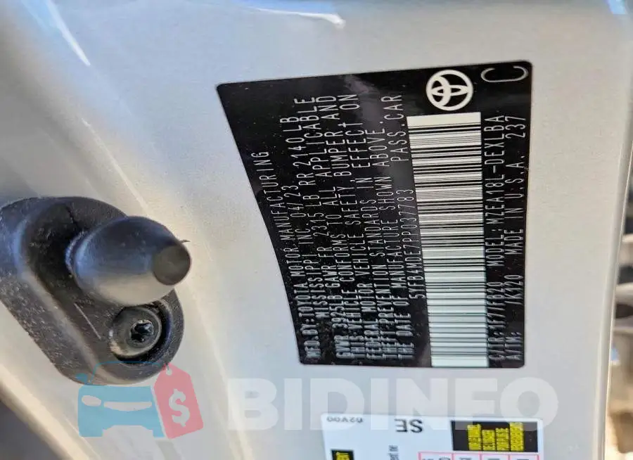 5YFB4MDE7PP037783 Photo# 13