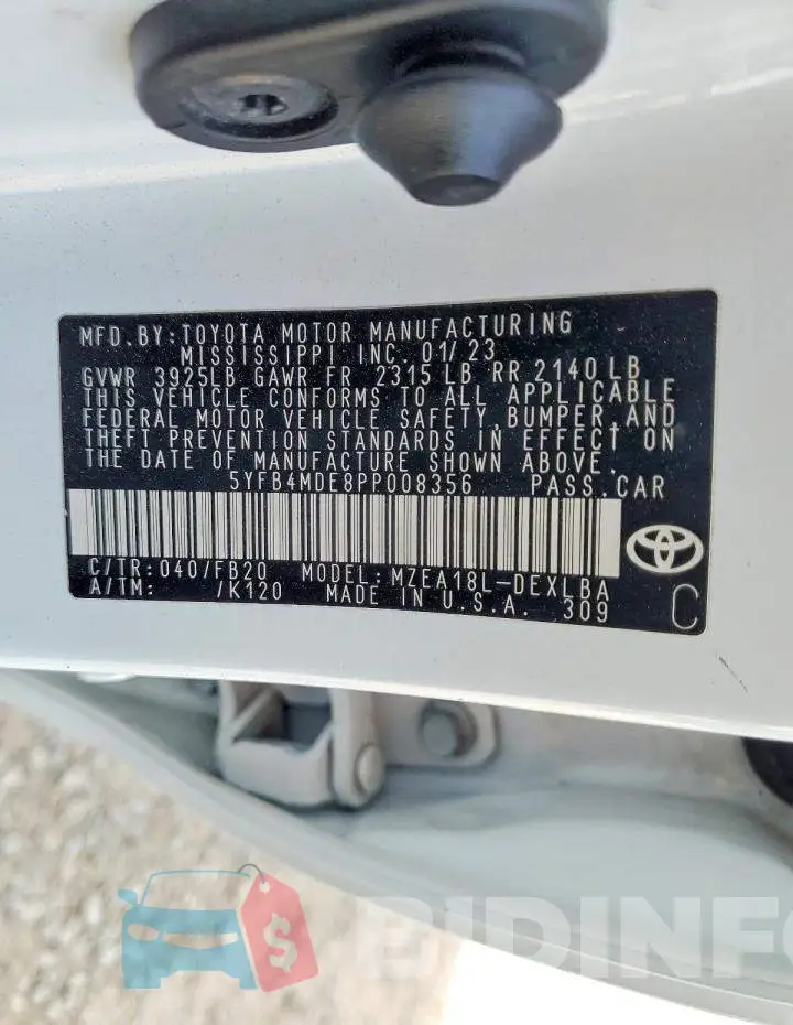 5YFB4MDE8PP008356 Photo# 12
