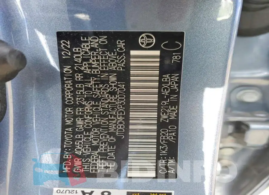 JTDBCMFEXP3007041 Photo# 13