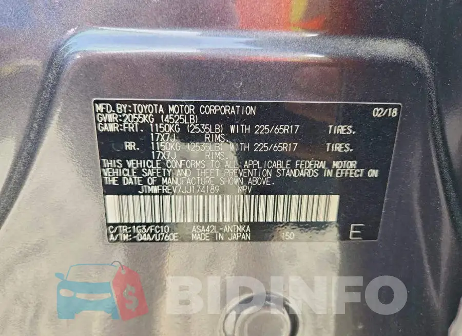 JTMWFREV7JJ174189 Photo# 13