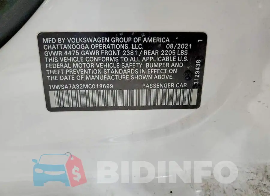 1VWSA7A32MC018699 Photo# 12