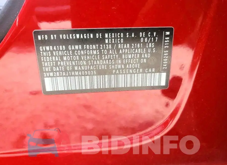 3VW2B7AJ1HM409035 Photo# 12
