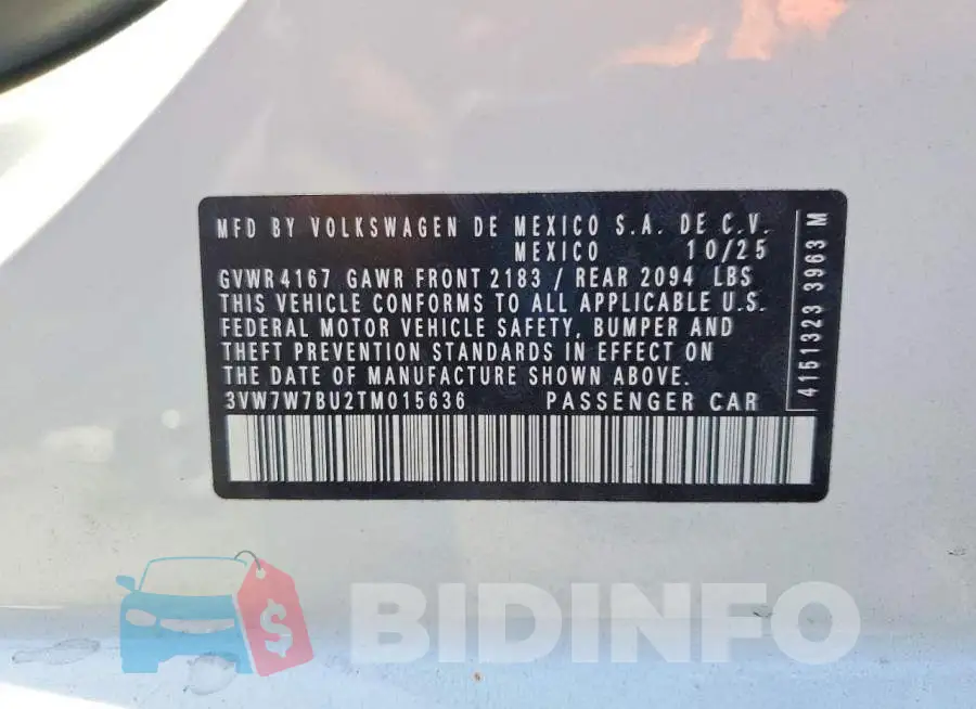 3VW7W7BU2TM015636 Photo# 12