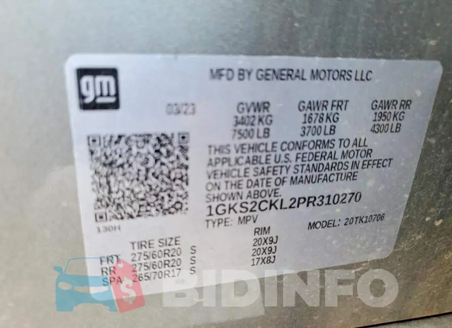 1GKS2CKL2PR310270 Photo# 13