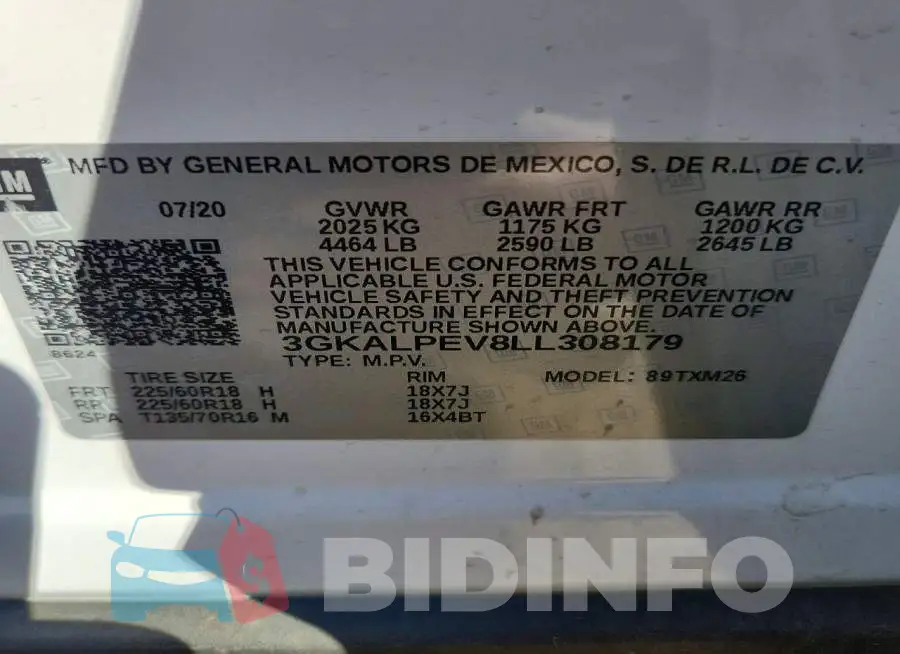 3GKALPEV8LL308179 Photo# 13