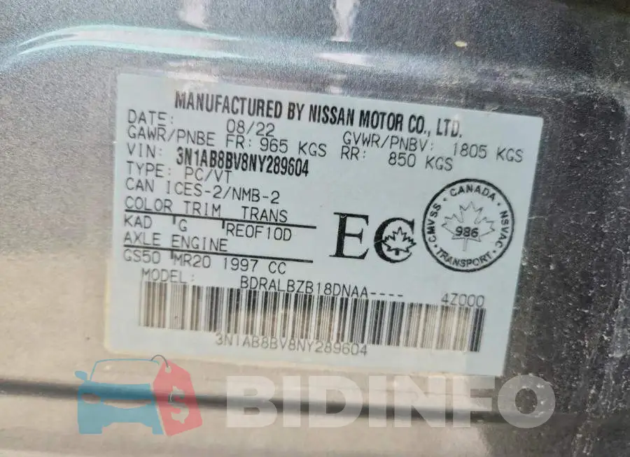 3N1AB8BV8NY289604 Photo# 12