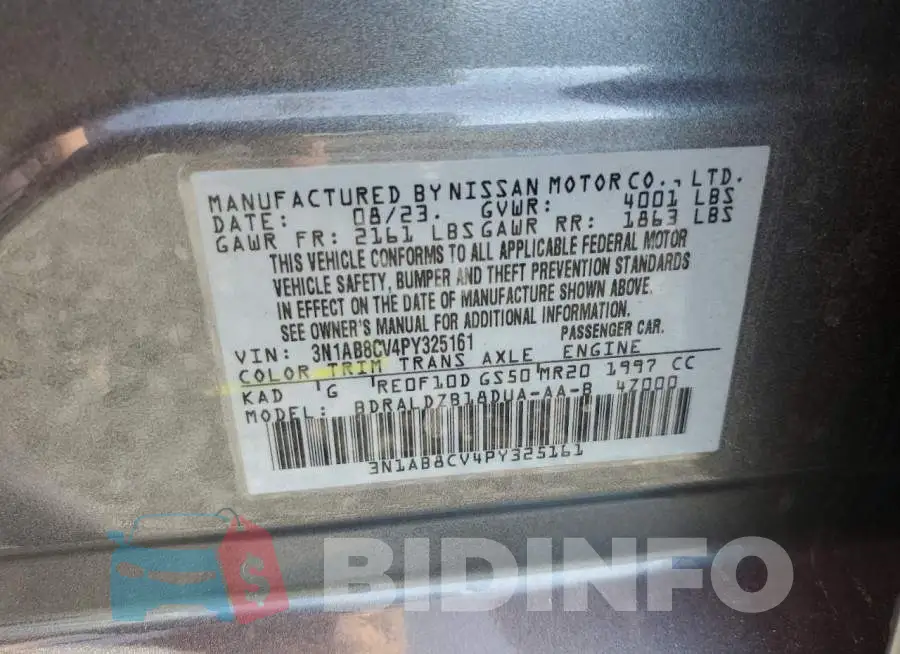 3N1AB8CV4PY325161 Photo# 13
