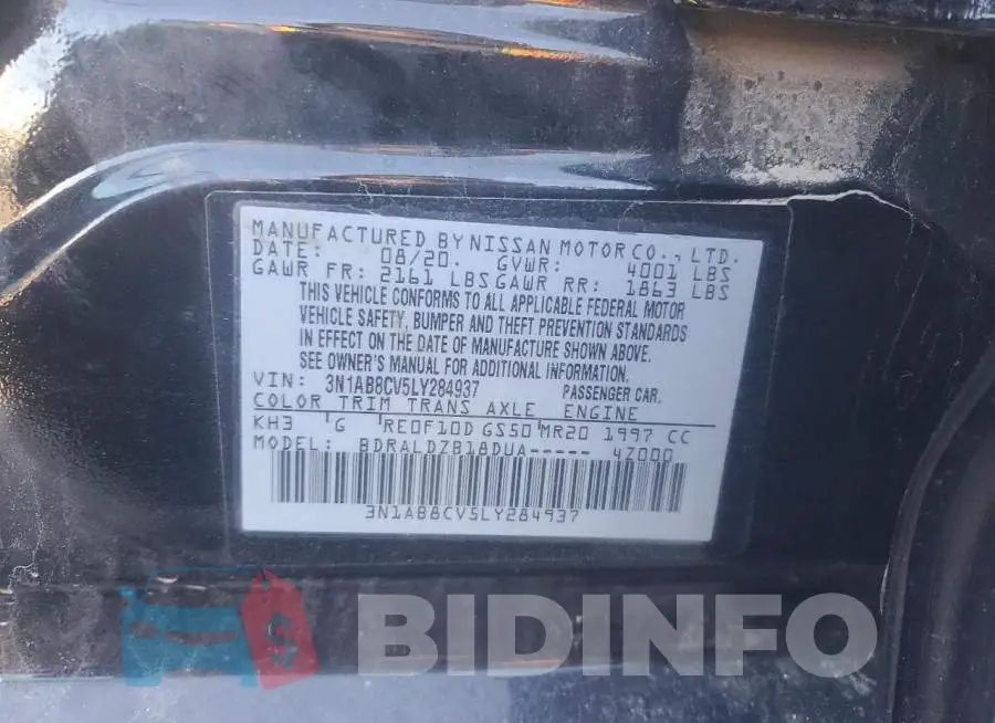 3N1AB8CV5LY284937 Photo# 12