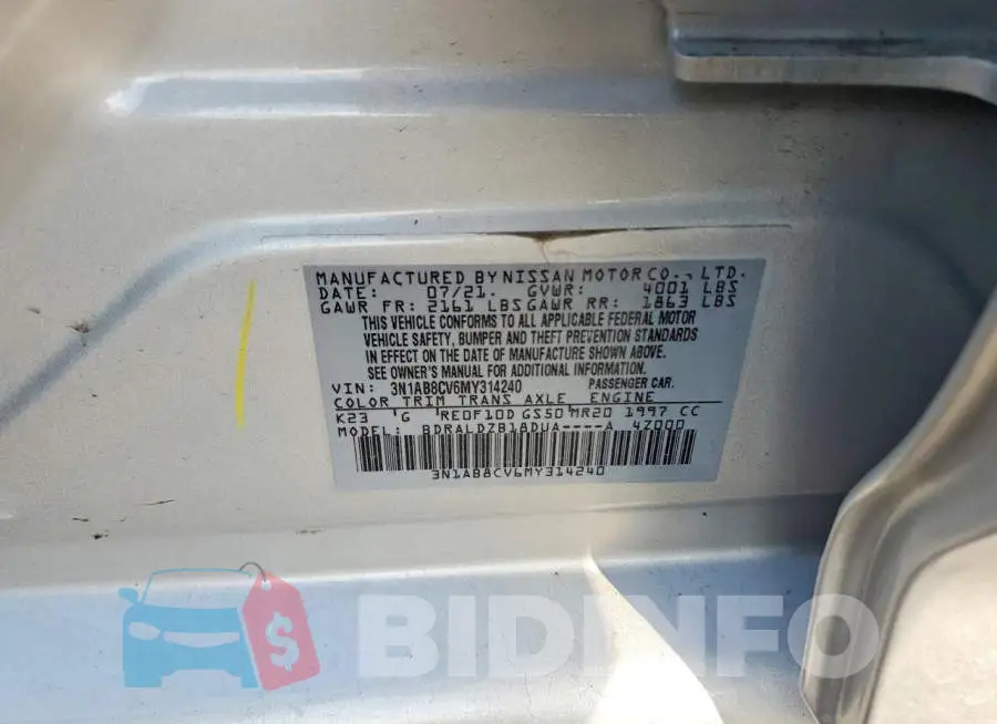 3N1AB8CV6MY314240 Photo# 12